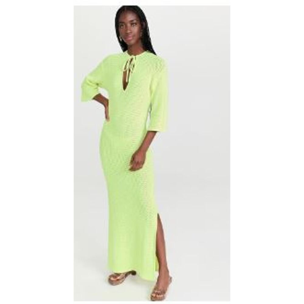 Victor Glemaud Women's Neon Green Knit MaxiTie Sweater Dress NWT 698 Sz S